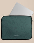 Forest Green Topographic Laptop Sleeve