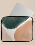 Peach & Forest Green Luxe Shapes Laptop Sleeve