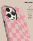 Pink Wave Checkered Phone Case