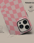 Pink Wave Checkered Phone Case