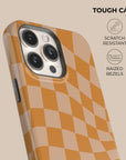 Orange Wave Checkered Phone Case