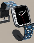Dark Blue Summer Leafs Apple Watch Band