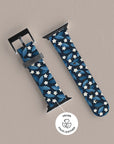 Dark Blue Summer Leafs Apple Watch Band