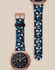 Dark Blue Summer Leafs Galaxy Watch Band