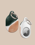 Peach & Forest Green Luxe Shapes AirTag Holder