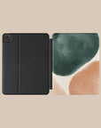 Peach & Forest Green Luxe Shapes iPad Case