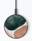 Peach & Forest Green Luxe Shapes Wireless Charger