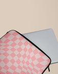 Pink Wave Checkered Laptop Sleeve