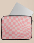 Pink Wave Checkered Laptop Sleeve