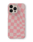 Pink Wave Checkered Phone Case