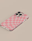 Pink Wave Checkered Phone Case