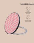 Pink Wave Checkered Wireless Charger