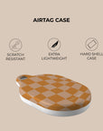 Orange Wave Checkered AirTag Holder