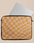 Orange Wave Checkered Laptop Sleeve