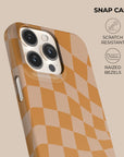 Coque de portable à carreaux Orange Wave