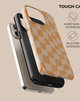 Orange Wave Checkered Phone Case