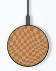 Orange Wave Checkered Wireless Charger