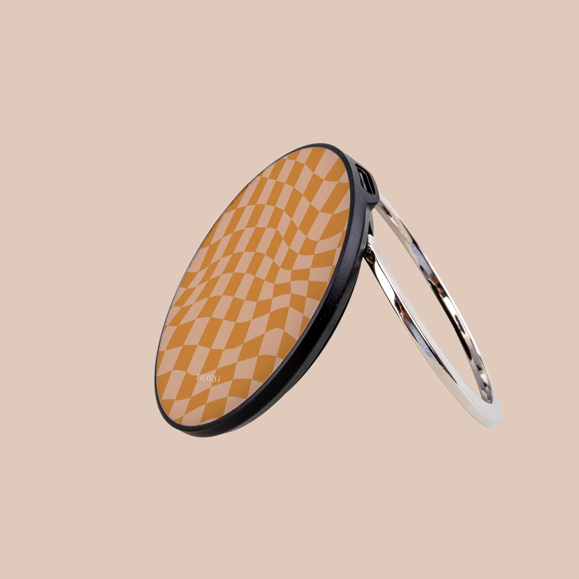 Orange Wave Checkered Wireless Charger