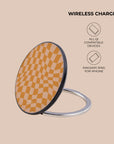 Orange Wave Checkered Wireless Charger