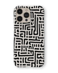 Coque de téléphone labyrinthe noir et blanc