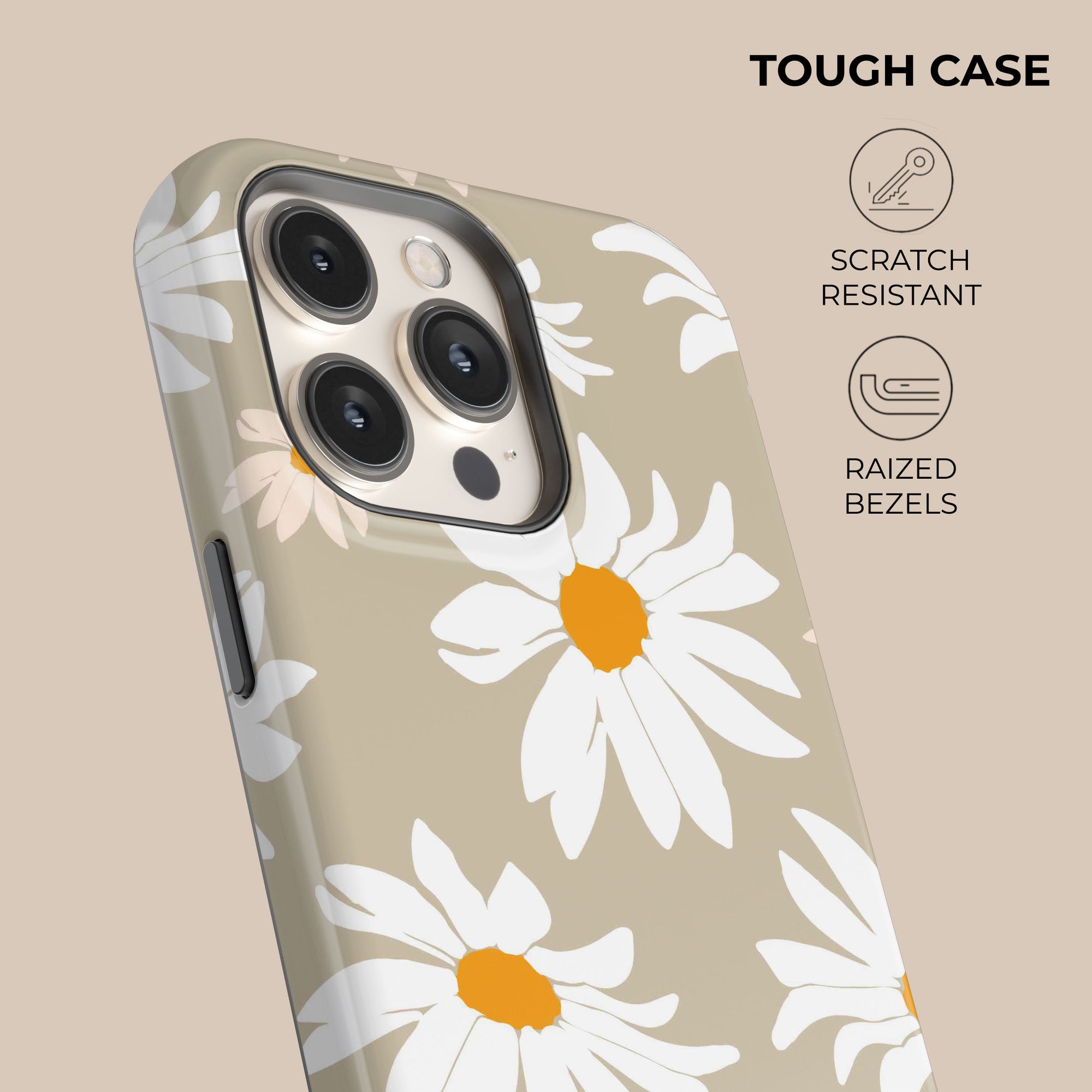 Beige Daisy Phone Case