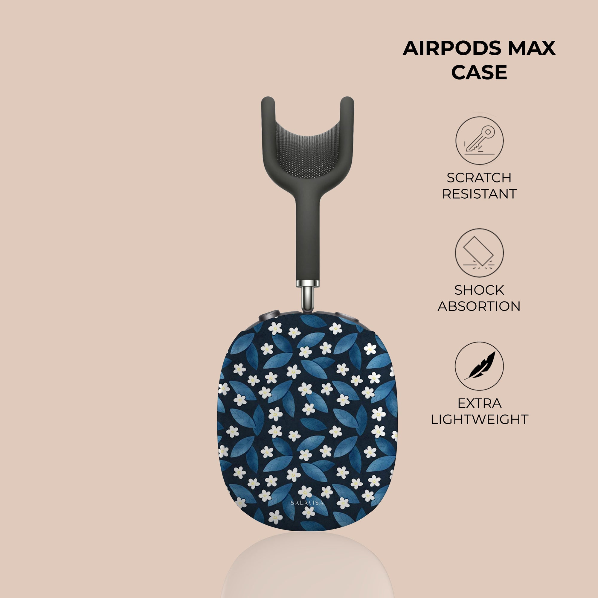 Dark Blue Summer Leafs AirPods Max Case