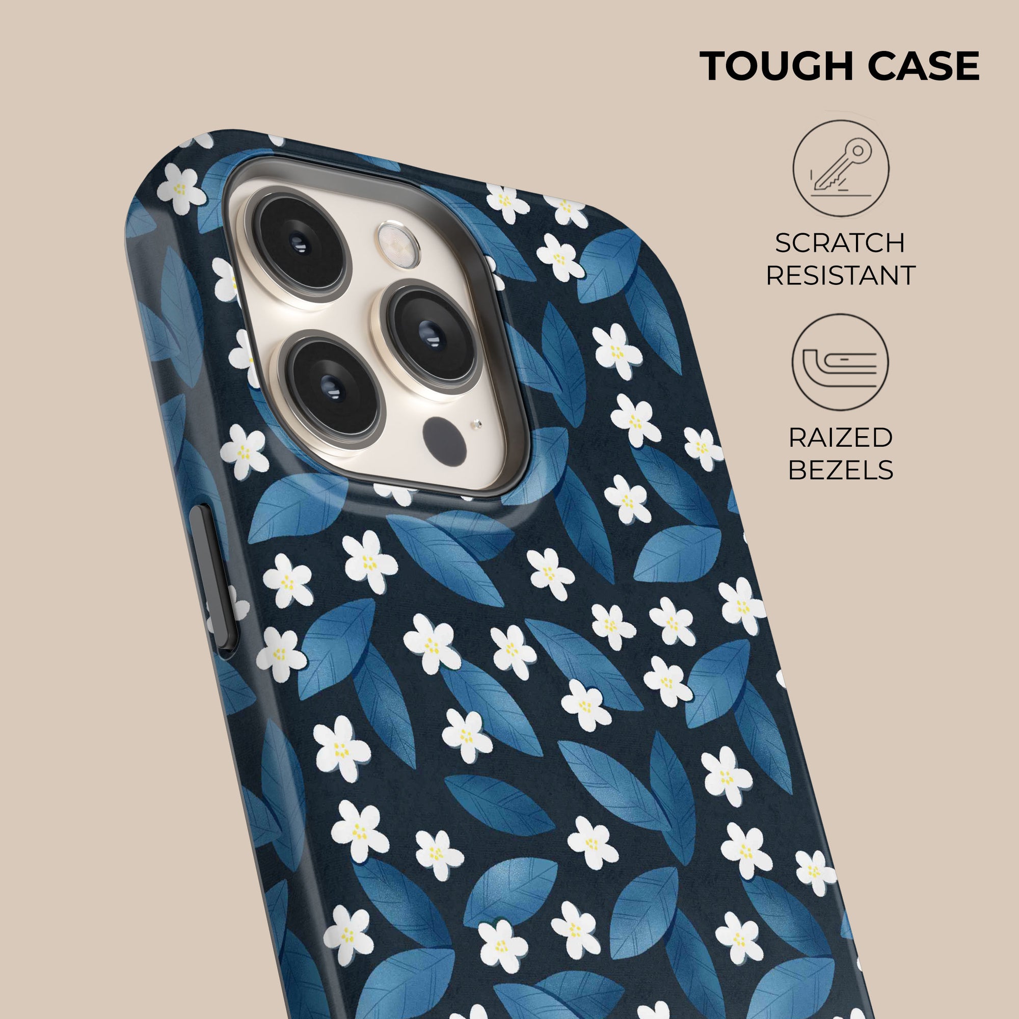 Dark Blue Summer Leafs Phone Case