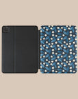 Dark Blue Summer Leafs iPad Case