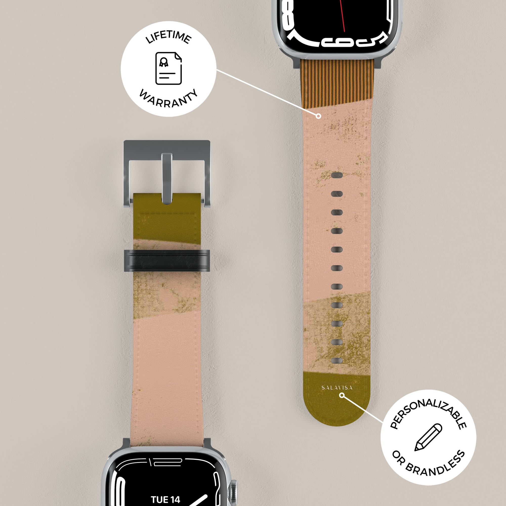 Olive Green Organic Apple Watch Band