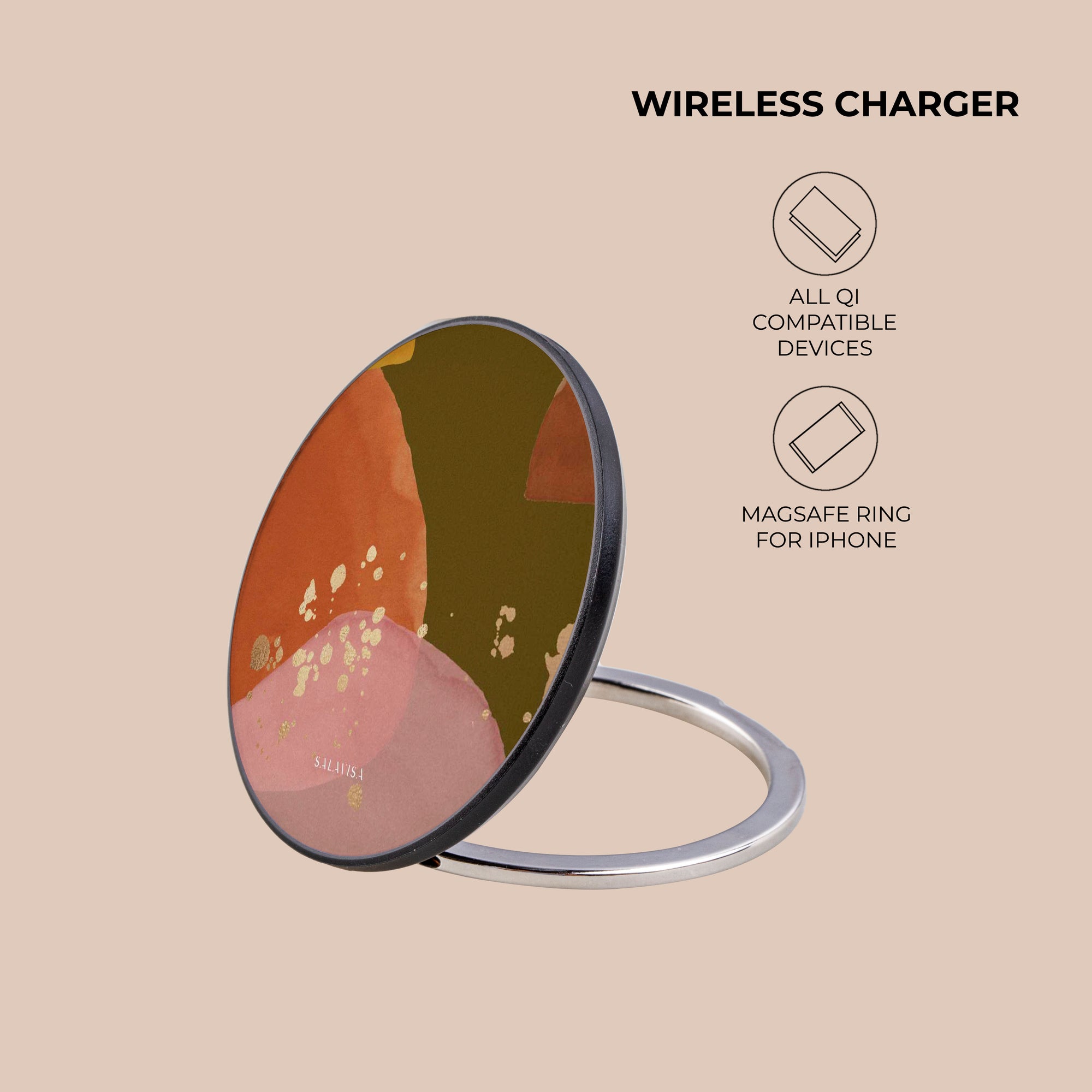 Olive Zen Watercolor Wireless Charger