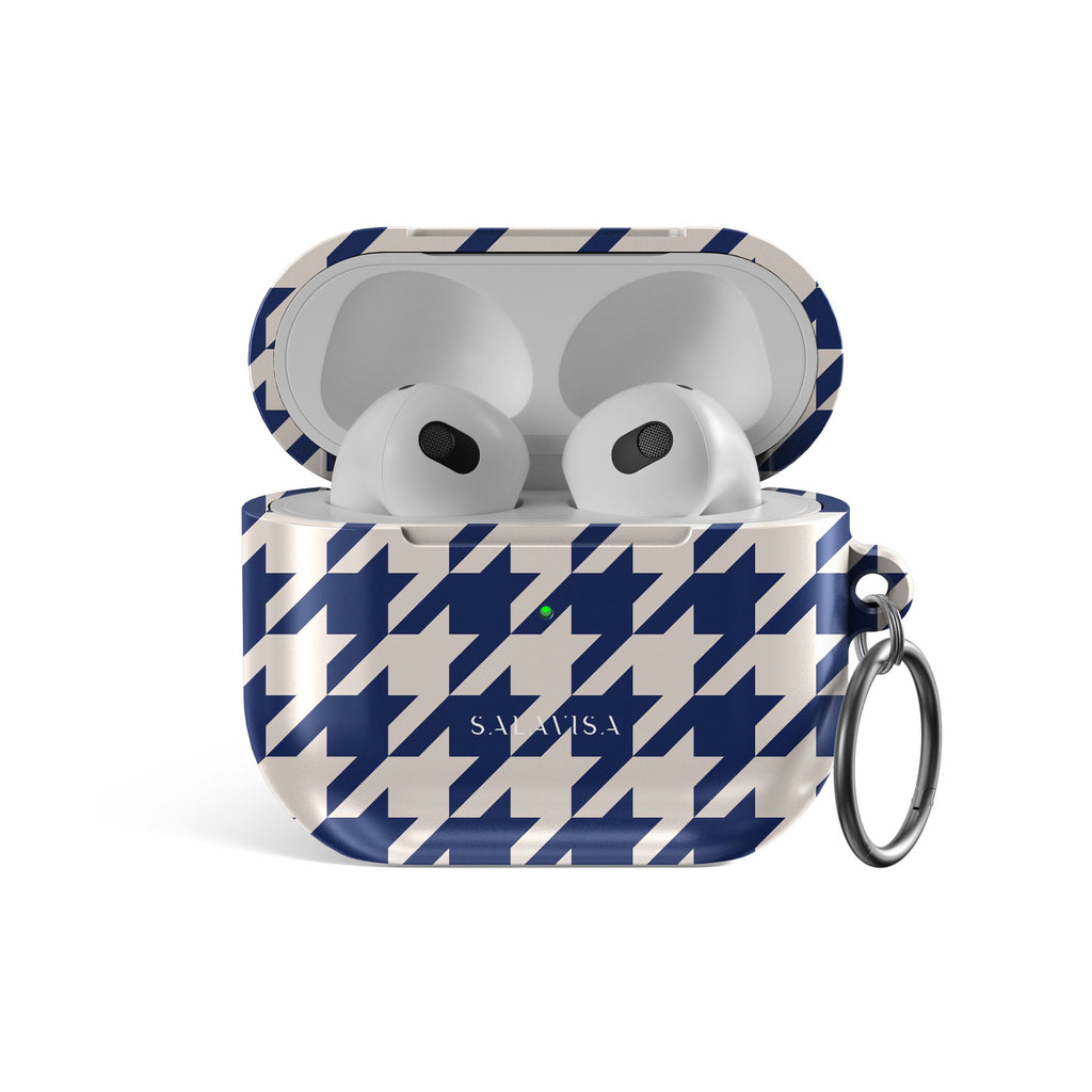 Blue Houndstooth AirPods Case