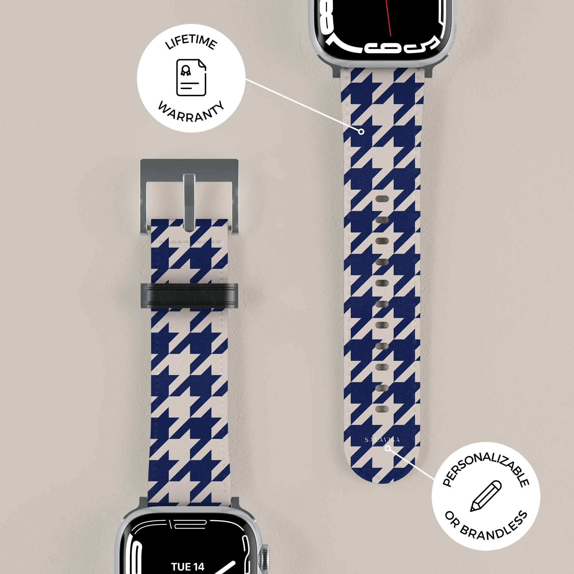 Blue Houndstooth Apple Watch Band