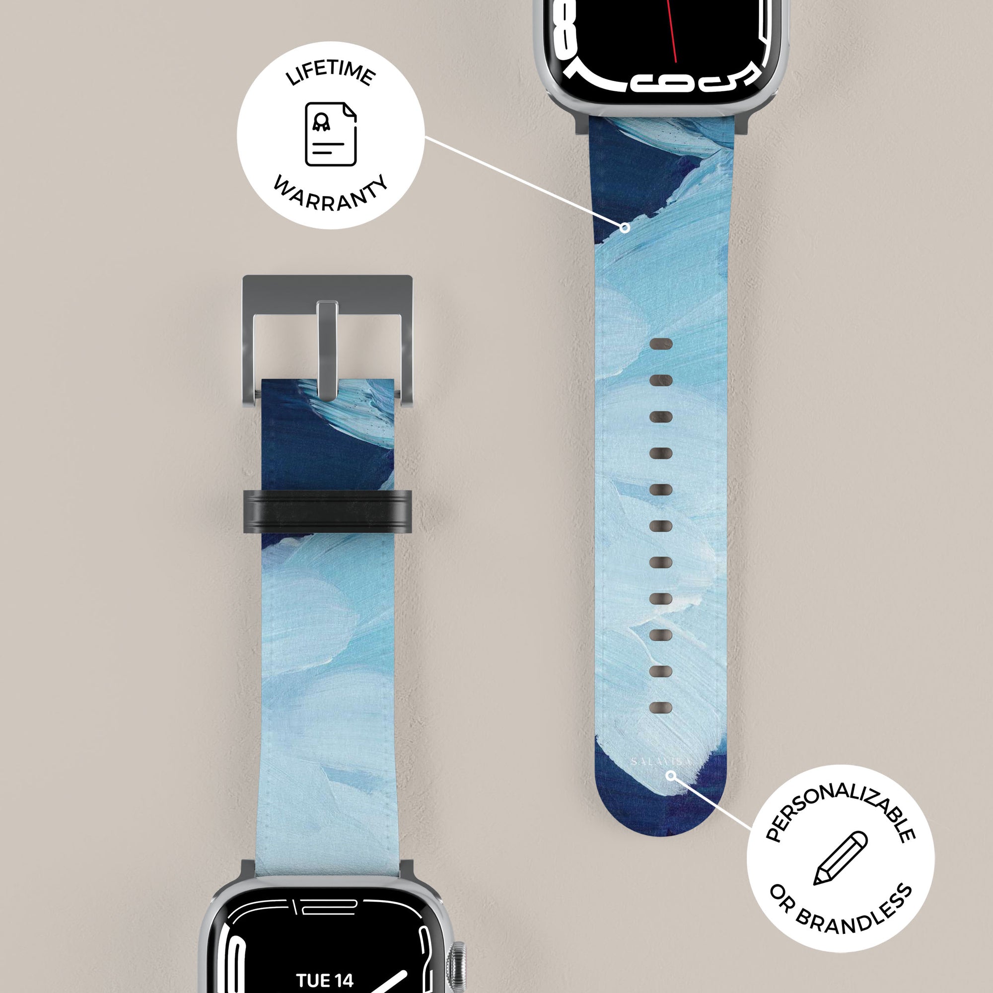 Ocean Blue Paint Apple Watch Band