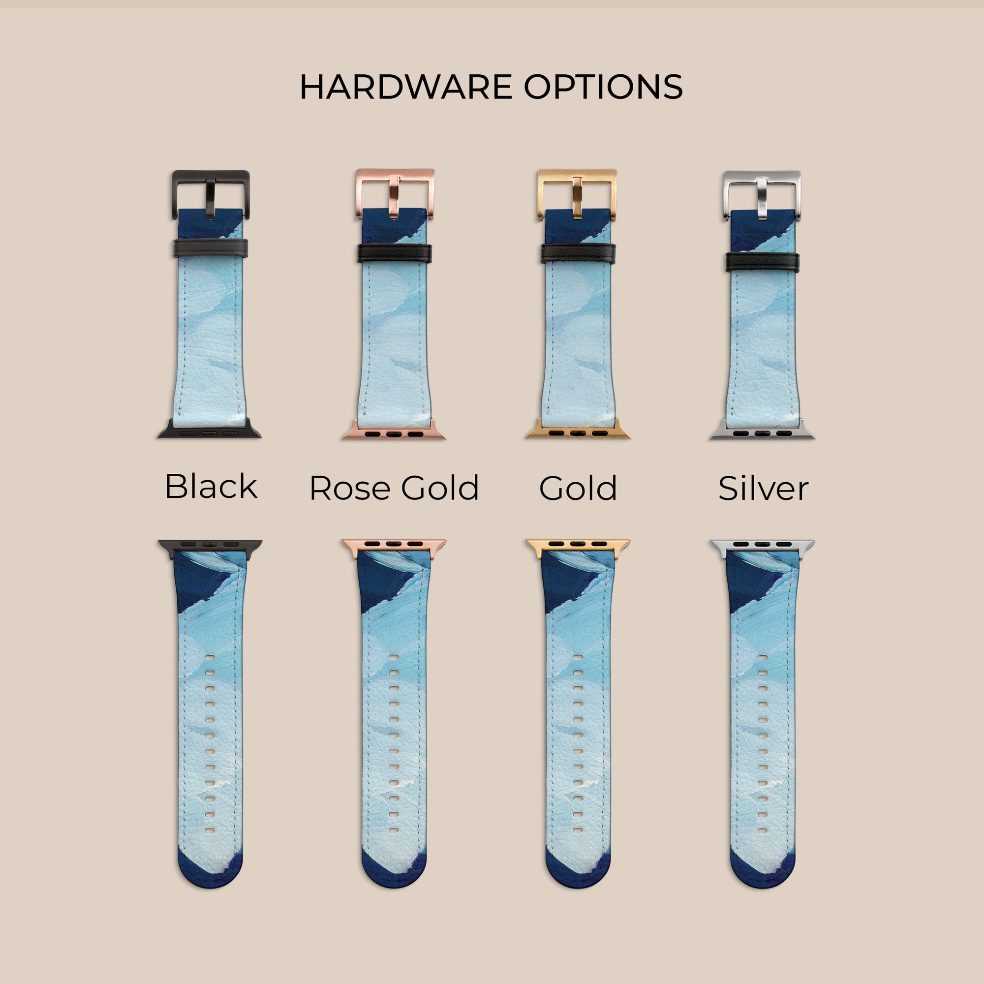 Ocean Blue Paint Apple Watch Band