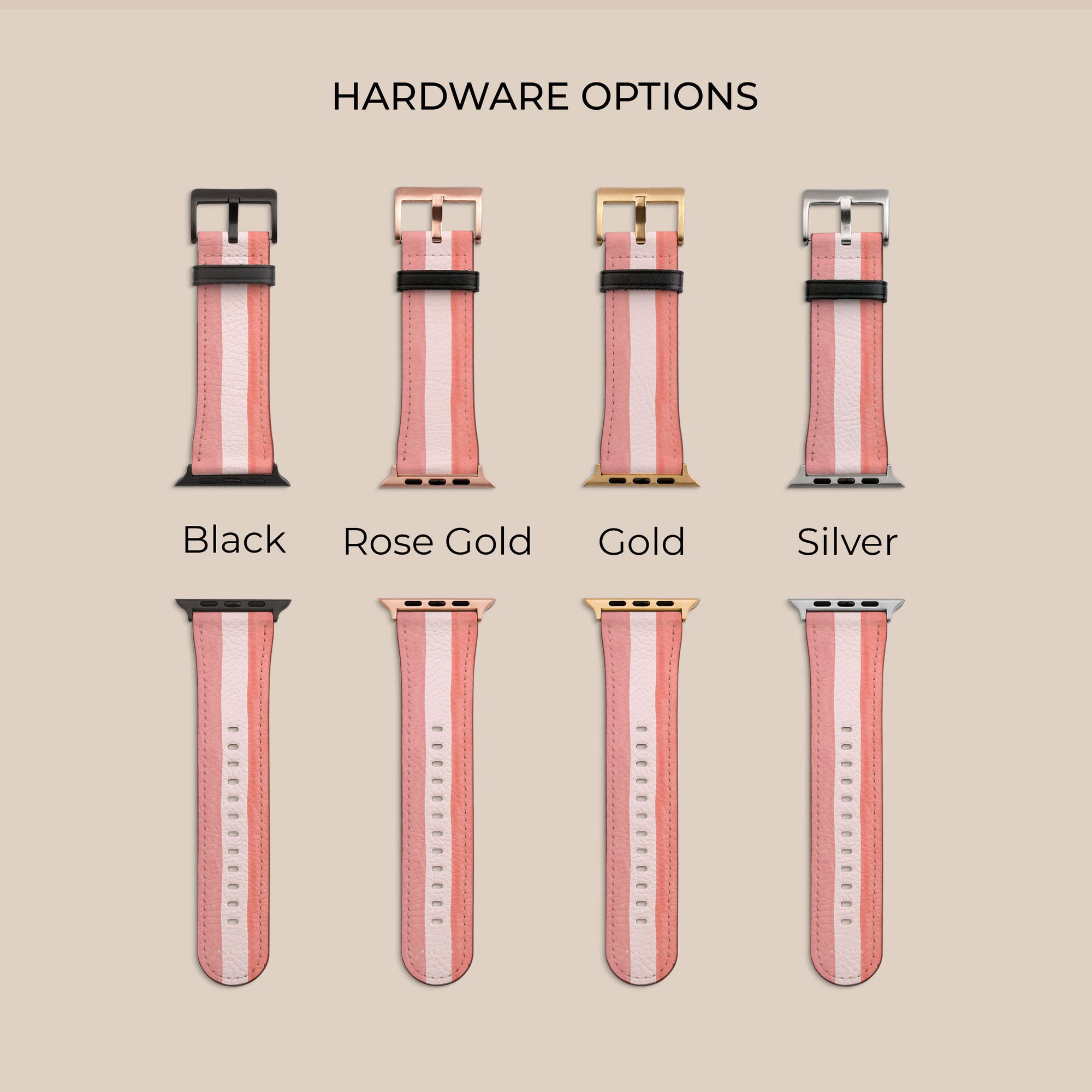 Coral Stripe Apple Watch Band