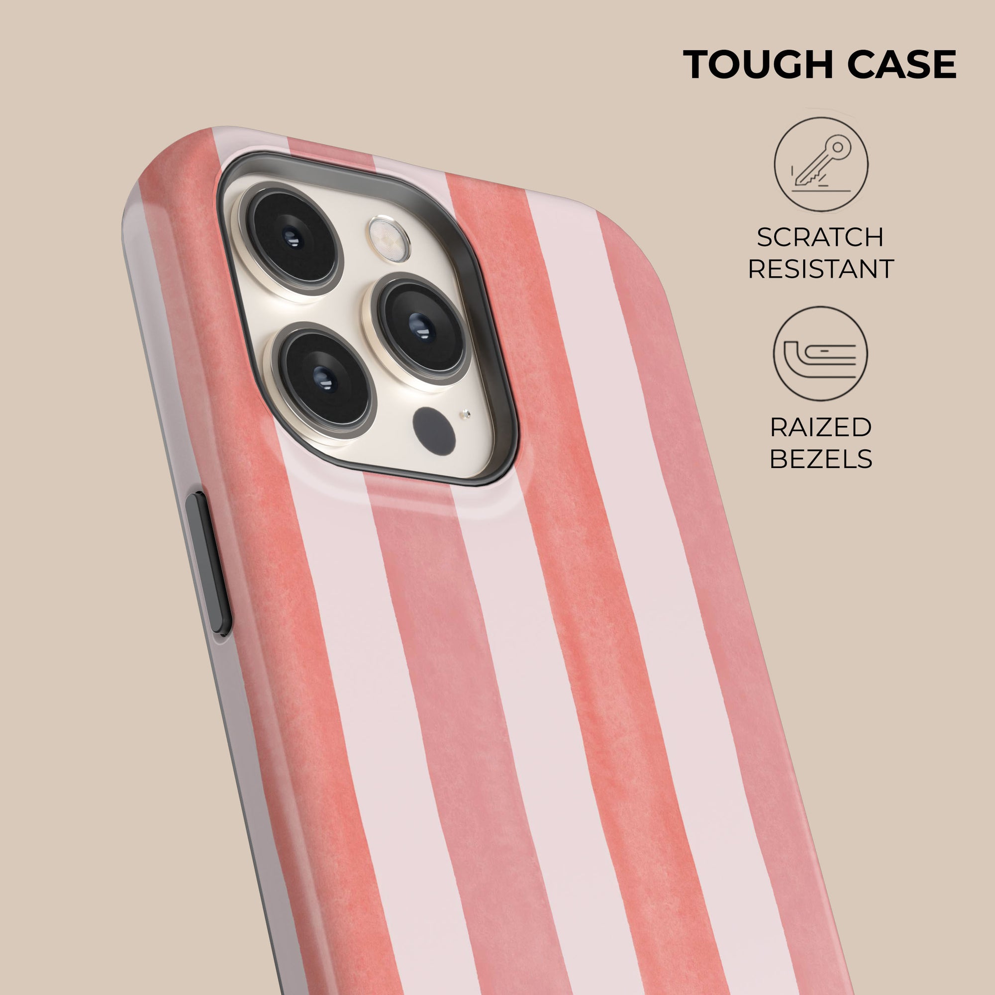 Coral Stripe Phone Case