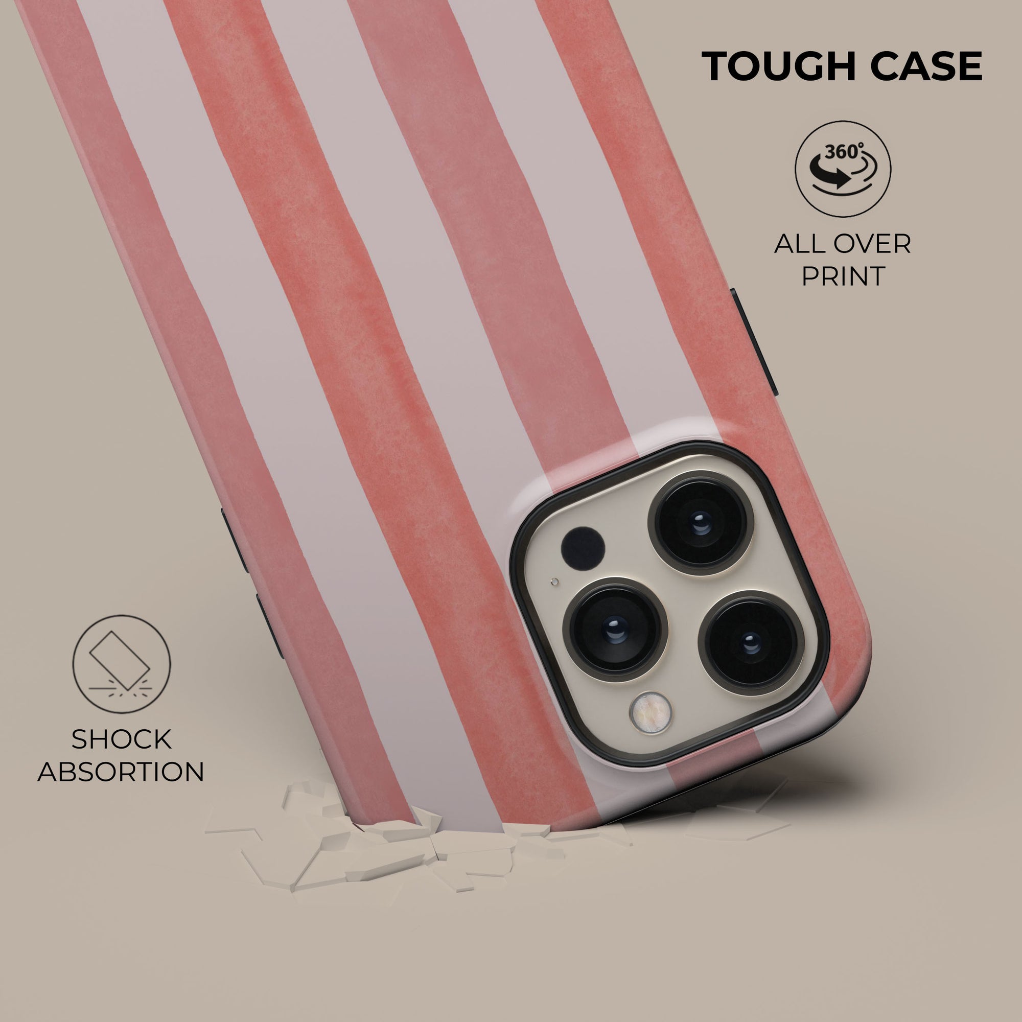 Coral Stripe Phone Case