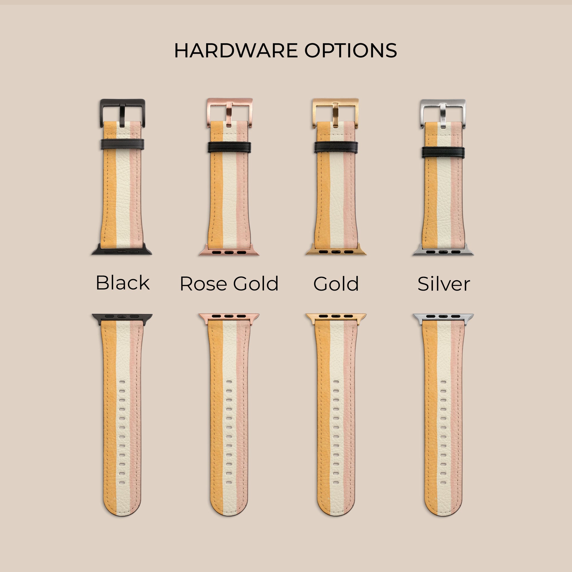Grooved Orange Apple Watch Band