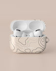 Beige Topographic AirPods Case