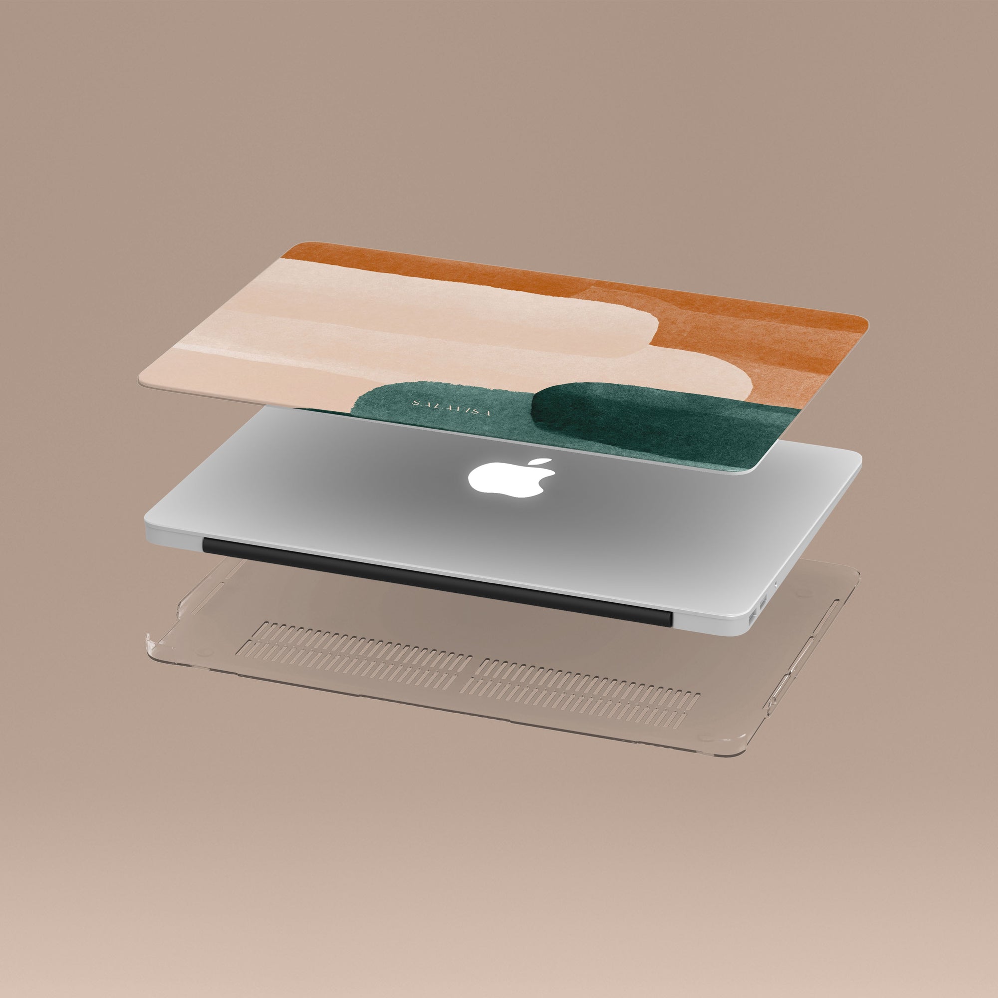 Pink &amp; Forest Green Luxe MacBook Case MacBook Cases - SALAVISA